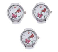 GALPADA 3 Pz Orologio Da Dito Anulare Anelli Da Uomo Mini Orologio Ad Anello Anello D'argento Digitale Per Le Donne Regolabile Orologi Da Dito Anelli Per Silver Metallo