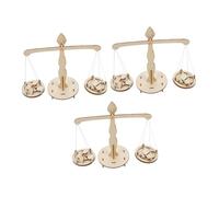GALPADA 3 set Bilancia di Legno per Giochi Scientifici di Misurazione e Bilanciamento per Asilo e Scuola Elementare Gioco Matematico Interattivo per Sviluppo Cognitivo e Attenzione