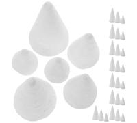 GALPADA 30 Coni di Schiuma per Decorazioni Fai da Te Forma del Cono Bianco in Polistirolo Set 30 Pezzi 7-15 CM per Progetti Artigianali Giochi Creativi e Addobbi Natalizi