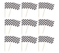 GALPADA 360 Pezzi Bandiere a Scacchi Mini su Stuzzicadenti in Carta e Legno per Decorazioni Torta e Antipasti Festa Tema Auto da Corsa Sicure e Facili da Inserire