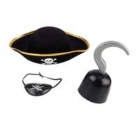 GALPADA 3Pezzi Accessori per Costumi per Cappello Gancio Benda per Halloween e Cosplay Design Avventuroso e per Spettacoli Teatrali