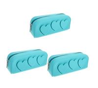 GALPADA 3pezzi Borsa Per Pennelli Da Trucco Silicone Pochette Cosmetica Con Design Cerniera Per Viaggi e Organizzazione Make-up Per Adolescenti e Donne Peacock