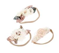 GALPADA 3pezzi Fasce Per Capelli Per Bambine Forma Di Fiore Rosa e Beige Accessori Moda Per Ragazzo Ragazza Ragazza e Ragazzo Per Feste e Balli