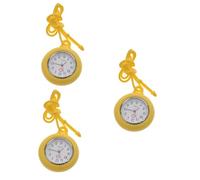 GALPADA 3pezzi Orologio Da Rotondo Silicone Giallo Orologio Medico Portatile Per Professionisti Della Salute Design Elegante e Pratico Per e Dottori