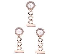 GALPADA 3pezzi Orologio Da Tasca Per Con Design Chic Rosa Oro Orologio Da Appendere Per Medici e Professionisti Della Salute Per e Dottori Accessorio Pratico e Elegante