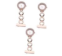 GALPADA 3pezzi Orologio Da Tasca Per Con Spilla Clip Design Chic Rosa Oro Orologio Da Medico Per e Dottori Accessorio Pratico Per Professionisti Della Salute