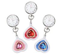 GALPADA 3pezzi Orologio Infermiere Creativo Forma Di Cuore Orologio Da Tasca Da Dottore Movimento Preciso Leggero e Pratico Per Medici e Infermieri
