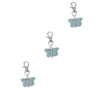 GALPADA 3pezzi Portachiavi Forma Di Farfalla Blu Orologio Da Tasca Cartoon Portatile Orologio Pendolo Per Studenti e Donne Design Elegante e Funzionale Come Per Ragazze
