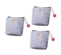 GALPADA 3pezzi Sanitary Towel Storage Bag Cute Canvas Purse Multi-purpose Wallet for Pads Cards and Earphones Pendant and Fashionable Design