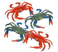 GALPADA 4 Giocattoli Granchio Artificiale per Modelli Animali Marini Realistici Giocattoli Educativi Galleggianti per Bagno e Piscina Colori Blu e Rosso
