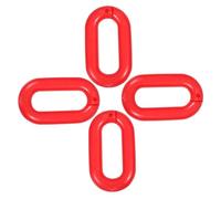 GALPADA 4 pezzi Anelli Collegamento Barriera Sicurezza in Plastica Rosso Kit per Catena Parcheggio e Segnaletica Stradale Collegamento Rapido Posti Avviso e Coni Traffico