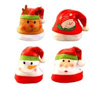GALPADA 4 Pezzi Cappelli Natalizi e Adulti Cappellino Babbo Natale Bordo e Pon Pon per Atmosfera Festiva e Vacanze Allegre Stili multipli
