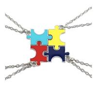 GALPADA 4 Pezzi Collana di Amicizia Creativa Pendenti Intrecciati in Lega | Regalo Significativo per Amiche, Set Condiviso per Gruppi di Quattro, Stile Moda e Festa