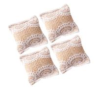 GALPADA 4 Pezzi Cuscino in Pizzo Di Cuscino Decorativo Mini Cuscini in Scala 1:12 Mini Cuscino Per Casa Delle Bambole Cuscino Per La Casa Delle Bambole Piccolo Stoffa Beige