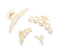 GALPADA 4 Pezzi Fermagli per Capelli con Perle Eleganti Mollettine Artiglio Piccole per Capelli Sottili Accessori Leggeri per Acconciature Quotidiane e Eventi Donna e Ragazze