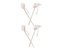 GALPADA 4 Pezzi Forcine per Chioma Vintage in Lega e Resina con Motivi Floreali Chiari, Accessori Decorativi Raffinati per Donne in Stile Classico per Banchetti e Costumi Antichi