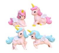 GALPADA 4 pezzi Miniature Unicorni da Giardino Decorativi Modelli Adorabili per Addobbi da Esterno e Torte Accessori Carini per Micro Paesaggi e Decorazioni Ambientali