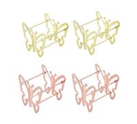 GALPADA 4 Pezzi Porta Trucco in Metallo Elegante per Organizer di Spugnette Ventilato per Asciugatura e Conservazione Struttura Traforata Resistente in Oro e Rosa