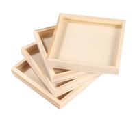 GALPADA 4 Pezzi Vassoio in Legno Khaki per Puzzle 3d, Organizer per Blocchi da Costruzione, per Uso Domestico e Giochi Montessori