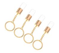 GALPADA 4 Pezzi Wishing Bottle Keychain Mini Glass Perfume Bottles With Leakproof Screw Cap Portable Empty Fragrance Containers For Travel And Aromatherapy