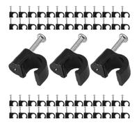 GALPADA 400 Pezzi Fermacavi Elettrici Rotondi Neri Chiodi in Acciaio, Clip per Cavi da Parete e Ethernet, Porta Fili per Gestione Cavi in Casa e Ufficio