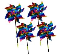 GALPADA 4pezzi Mulino Vento per Cortile e Giardino Girandola Decorativa Riflettente Ornamento da Giardino Artigianale Decorazione per e Festa