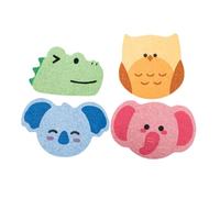 GALPADA 4pezzi Spugna Da Bagno Forma Animale in Polpa Legno Spugne Riutilizzabili Design Koala Gufo Ed Per Pulizia