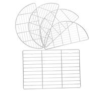 GALPADA 5 Pezzi Barbecue in Acciaio Resistente Supporto con Piedi per Cottura Uniforme e Affumicatura Rete Combinata Tonda e Quadrata per Forno Barbecue e Cucina Outdoor