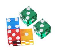 GALPADA 5 pezzi Dadi Acrilici Trasparenti Dadi da Gioco con Punti per Giochi da Tavolo e Scommesse Materiale Acrilico Resistente e Portatile per Feste e Apprendimento Colore Casuale