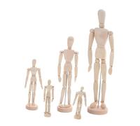 GALPADA 5 Pezzi Manichini Artisti in Legno Snodabili con Supporto Modello Regolabile per Disegno Schizzi e Studio Anatomico Manichino da Tavolo Flessibile per Pittura e Figure