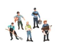 GALPADA 5 pezzi Miniature Figurine Contadini in Resina Realistica Modellini Agricoltori in Miniatura per Decorazioni Fattoria Accessori per Gioco e Arredo Casa Regalo Creativo