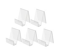 GALPADA 5 pezzi Supporti per Libri in Acrilico Libri Scrivania con Angolo Inclinato per Esposizione e Libreria Stand Stabile per Visualizzazione Chiara e Facile Spostamento