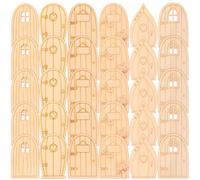 GALPADA 5 Set di Porte delle Fate in Legno Creative e Decorativi per Giardino e Casa delle Bambole, Porta Miniatura Appesa per Alberi, Stile Naturale e Delicato