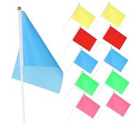 GALPADA 50 Pezzi Mini Bandiere Quadrate Monocolore in Poliestere per Festa e Celebrazione Leggere e Portatili Rosa Verde Rosso Giallo Blu