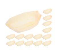GALPADA 50 Pezzi Vassoio Monouso per Sushi in Legno Beige a Forma di Barca, Piatto e Design Comodo, per Picnic e Feste All'aperto