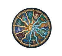 GALPADA 500 pezzi Puzzle Rotondo di Carta per Adulti Tema Segni Zodiacali Puzzle Educativo Colorato e Durevole Regalo per Amici e Famiglia