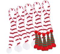 GALPADA 5sets Mini Cappelli di Babbo Natale e Sciarpe Natalizie Lavorati Maglia Decorazioni per Bottiglie di Vino Forniture per Feste di Natale Mini Cappellino e Sciarpa per Bricolage Nata