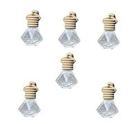 GALPADA 6 pezzi Bottiglie Profumatore Auto Sospensione Diffusori Fragranza con Assorbente Contenitori Vuoti per Oli Essenziali Decorazione Trasparente per Auto