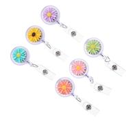 GALPADA 6 Pezzi Portacarte Retrattile con Clip Decorativa Distintivi per Infermieri Medici Insegnanti e Studenti Design con Colorati Rosa