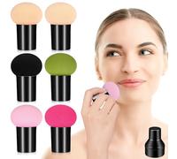 GALPADA 6 Pezzi Spugnette per Trucco a Forma di Fungo Manico, in Materiale Spugna, per Distribuzione Uniforme del Fondotinta e Blending Multiplo, Coperture Protettive