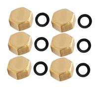 GALPADA 6 Pezzi Tappi Ciechi Femmina in Ottone con Guarnizioni in Gomma Chiusura Anti-Perdita per Valvole Rubinetti e Esterni Protezione Antigelo e Contro Detriti per Impianti Idraulici e