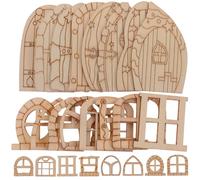 GALPADA 64 pezzi Porte Miniatura in Legno Non Finite per Casa delle Fate Decorazioni Giardino Esterno Fai da Te Accessori Creativi per Giochi e Ornamenti Fotografici