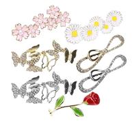 GALPADA 7 Pezzi Ciondoli Decorativi per Lacci delle Scarpe Fermagli Fiore Margherita Fiore di Ciliegio Rosa Adatti per Sneakers