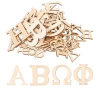GALPADA 72 Pezzi Lettere in Legno Greche per Decorazioni Artigianali, Superficie Liscia e Perfette per Colorare, per Feste e Lavoretti Creativi