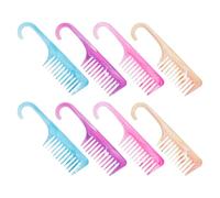 GALPADA 8 Pettini Curvi a Denti Larghi in Plastica per Chioma Spessi e Ricci Pettine Districante per Chioma Bagnati e Asciutti da Uomo e Donna Set Multicolore con Pettine a Coda per