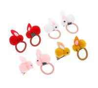 GALPADA 8 pezzi Elastici per Coniglio in Morbido Peluche Fermagli Colorati per Bambina Accessori per Acconciature Ponytail e Chignon per Ogni Occasione e Look Quotidiano
