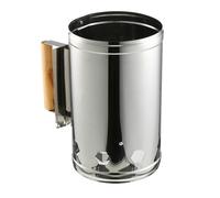 GALPADA Accendicarbone Barbecue Esterno Manico in Legno e Scudo Termico Ciminiera Accensione Carbonella Rapida con Base Ampia e Ventilazione per BBQ Sicuro e Veloce