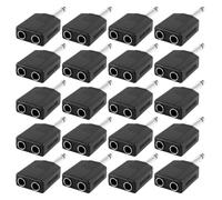 GALPADA Adattatore Audio Jack Stereo 6.5mm Maschio a Doppio Femmina 20 Pezzi in Plastico e Metallo Funzione di Prevenzione Ossidazione per Sistemi Audio Domestici e Teatri Familiari