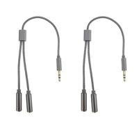 GALPADA Adattatore Jack Audio 3,5mm 2 Pezzi Guscio in Alluminio e Cavo in Nylon per Trasferimento Audio Anti-corrosivo, per Telefono e Laptop