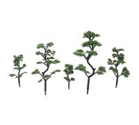 GALPADA Alberi Modello Paesaggistico Decorazioni Realistiche 5 Pezzi in Plastica Verde per Modelli Architettonici di Tavoli Sabbia per Paesaggi in Miniatura e Pianificazione Urbana